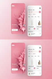 Pink beauty mobile application presentation