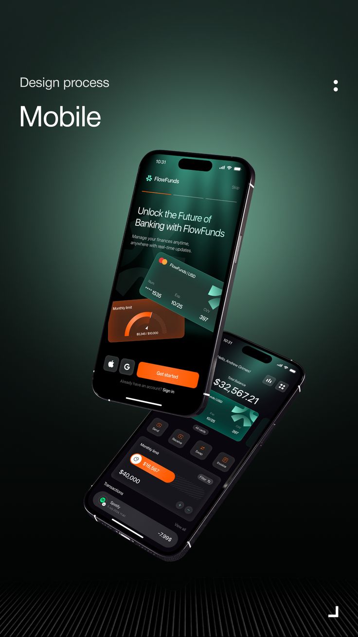 FlowFunds mobile banking interface